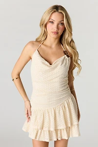 Minirobe crochetée bain-de-soleil à col châle