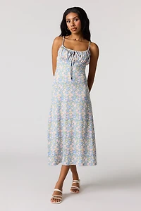 Soft Floral A-Line Midi Dress