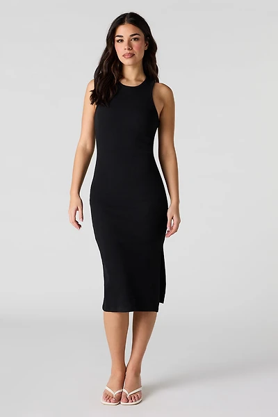 Ribbed Sleeveless Midi Dress
