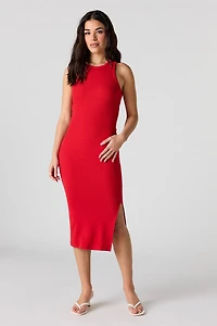 Ribbed Sleeveless Midi Dress