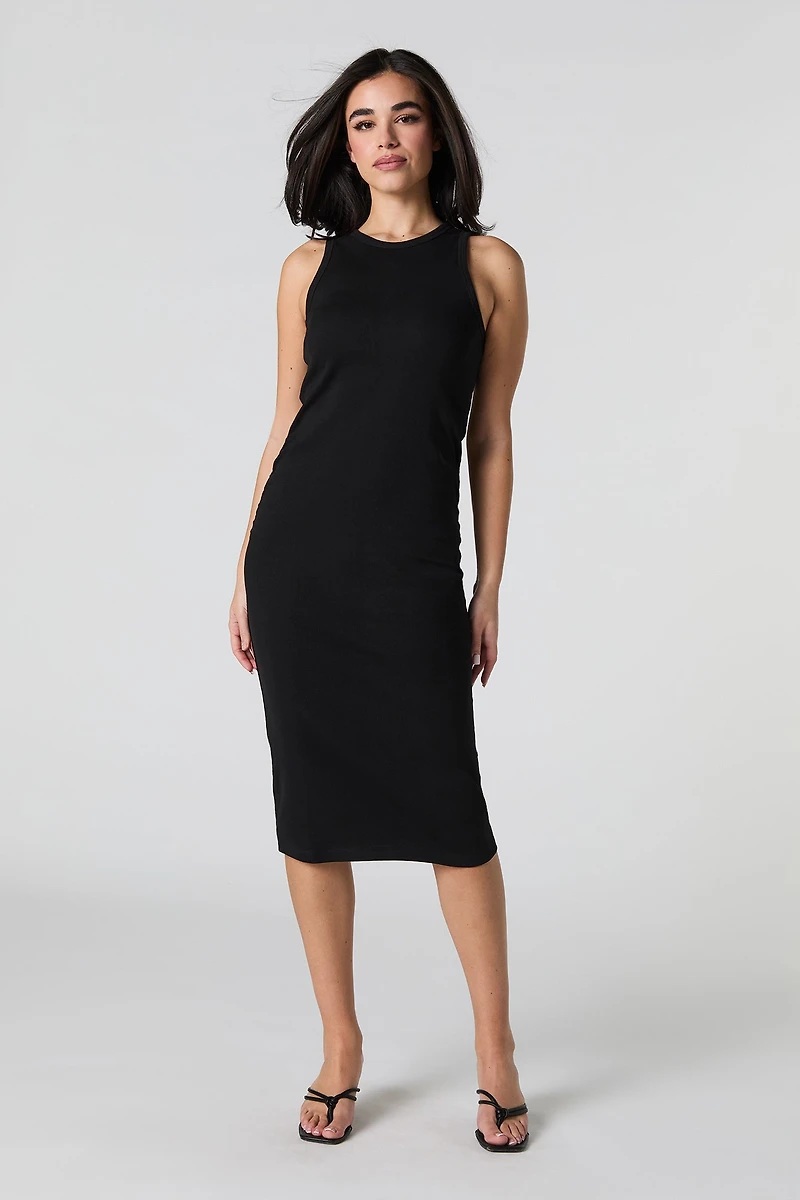 Ribbed Sleeveless Midi Dress