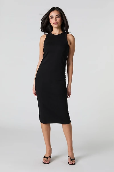 Ribbed Sleeveless Midi Dress