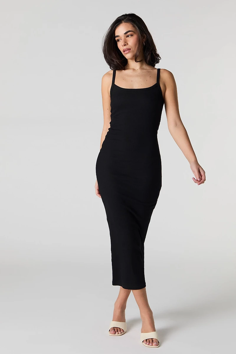 Ribbed Bodycon Midi Dress