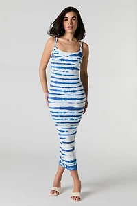 Robe midi moulante côtelée