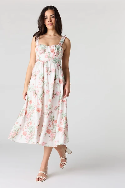Sweetheart Neck Midi Dress