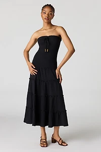 Smocked Tube Midi Dress