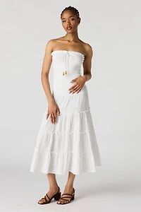 Robe tubulaire midi smockée