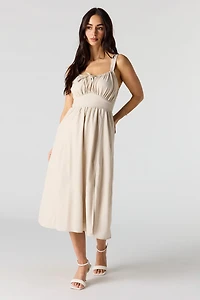 Robe midi en mélange de lin