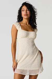 Floral Chiffon Mini Dress
