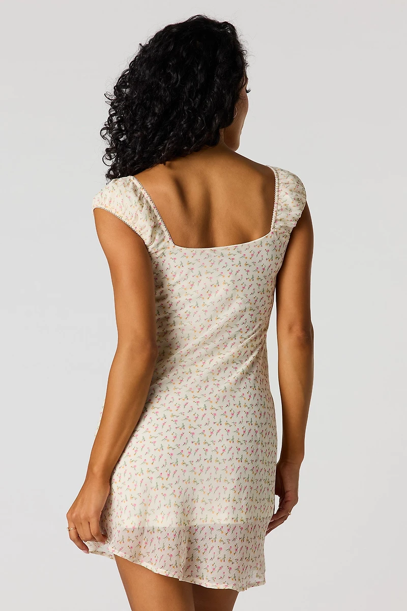 Floral Chiffon Mini Dress
