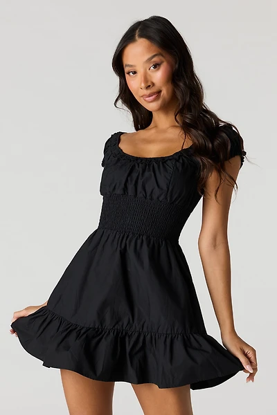 Off-Shoulder A-Line Romper Dress