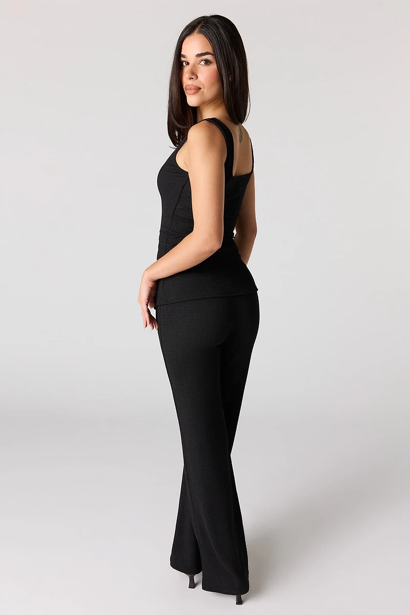 Textured Wide Leg Pant