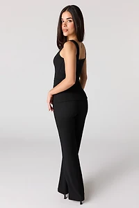 Textured Wide Leg Pant