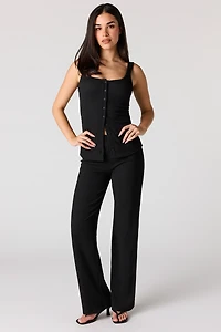 Textured Wide Leg Pant