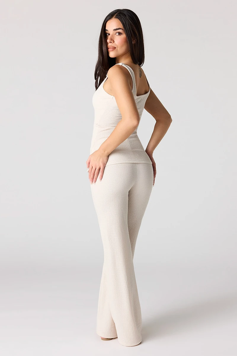 Textured Wide Leg Pant