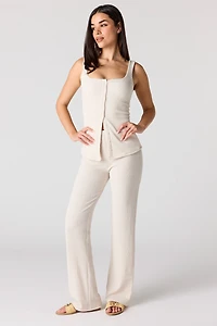 Textured Wide Leg Pant