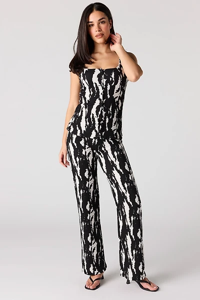 Textured Wide Leg Pant