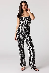 Textured Wide Leg Pant