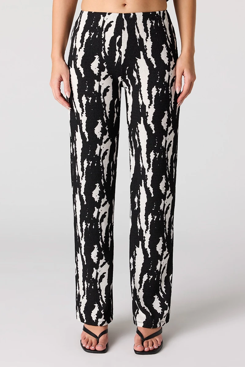 Textured Wide Leg Pant