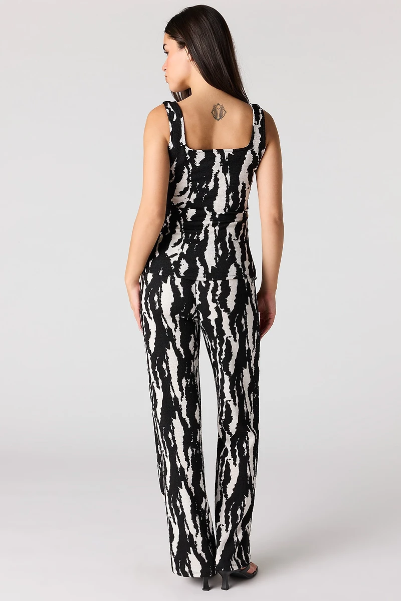 Textured Wide Leg Pant