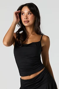 Cowl Neck Ruched Tank