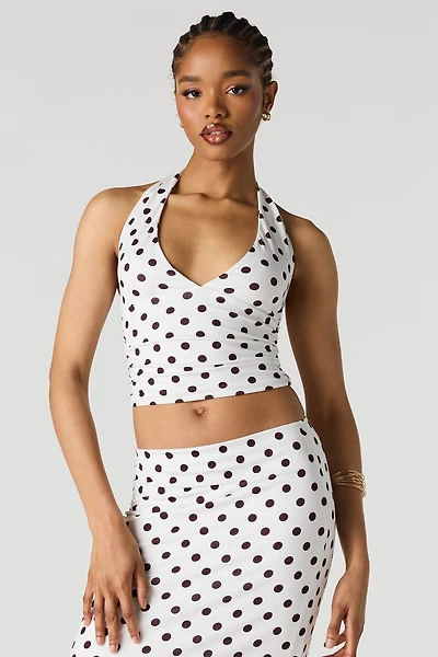 Printed Contour Halter Top