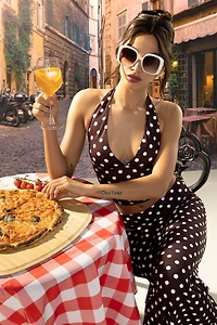 Printed Contour Halter Top