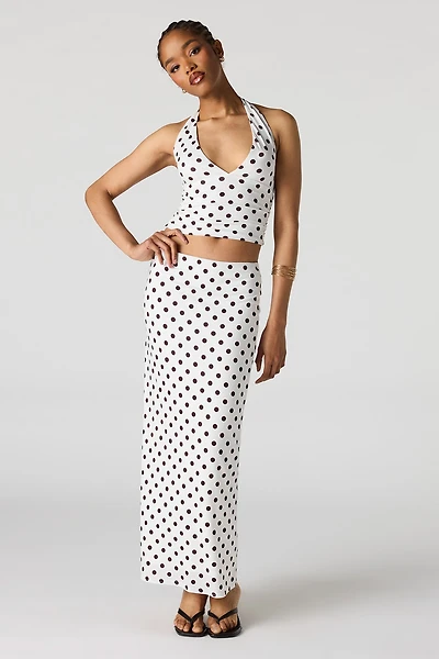 Jupe midi profilée imprimée