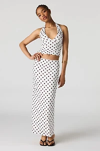 Jupe midi profilée imprimée