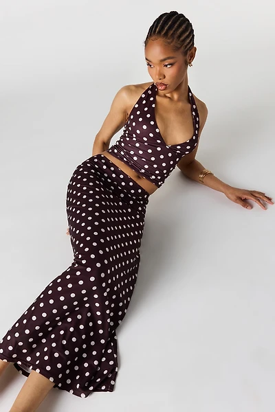 Printed Contour Midi Skirt