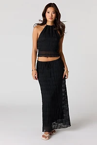 Textured Chiffon Maxi Skirt