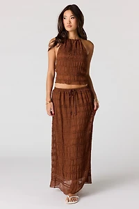 Jupe maxi en mousseline texturée