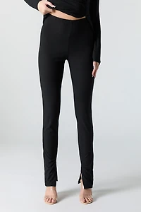 Legging côtelé avec fente