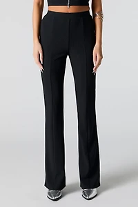 Pantalon côtelé à jambe évasée avec fines rayures