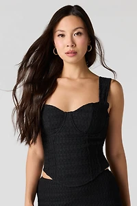 Puckered Knit Corset Top
