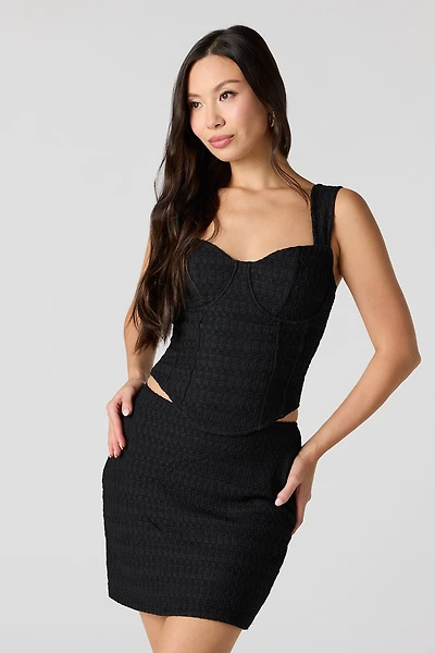 Puckered Knit Mini Skirt