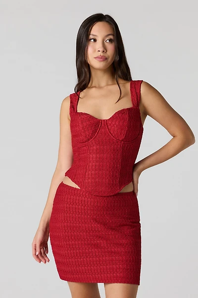 Puckered Knit Mini Skirt