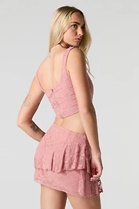 Haut corset en dentelle florale