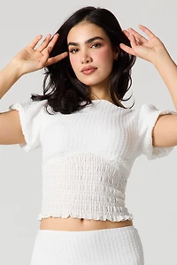 Haut à manches bouffantes