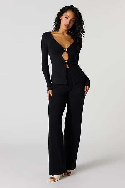 High Rise Wide Leg Pant