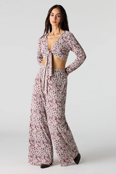 Ribbed Wide Leg Pant