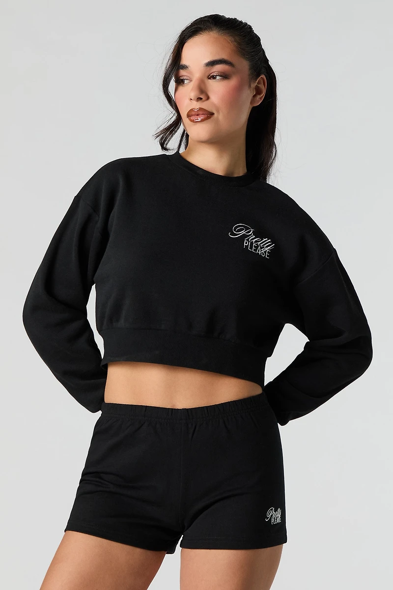 Active Embroidered French Terry Short