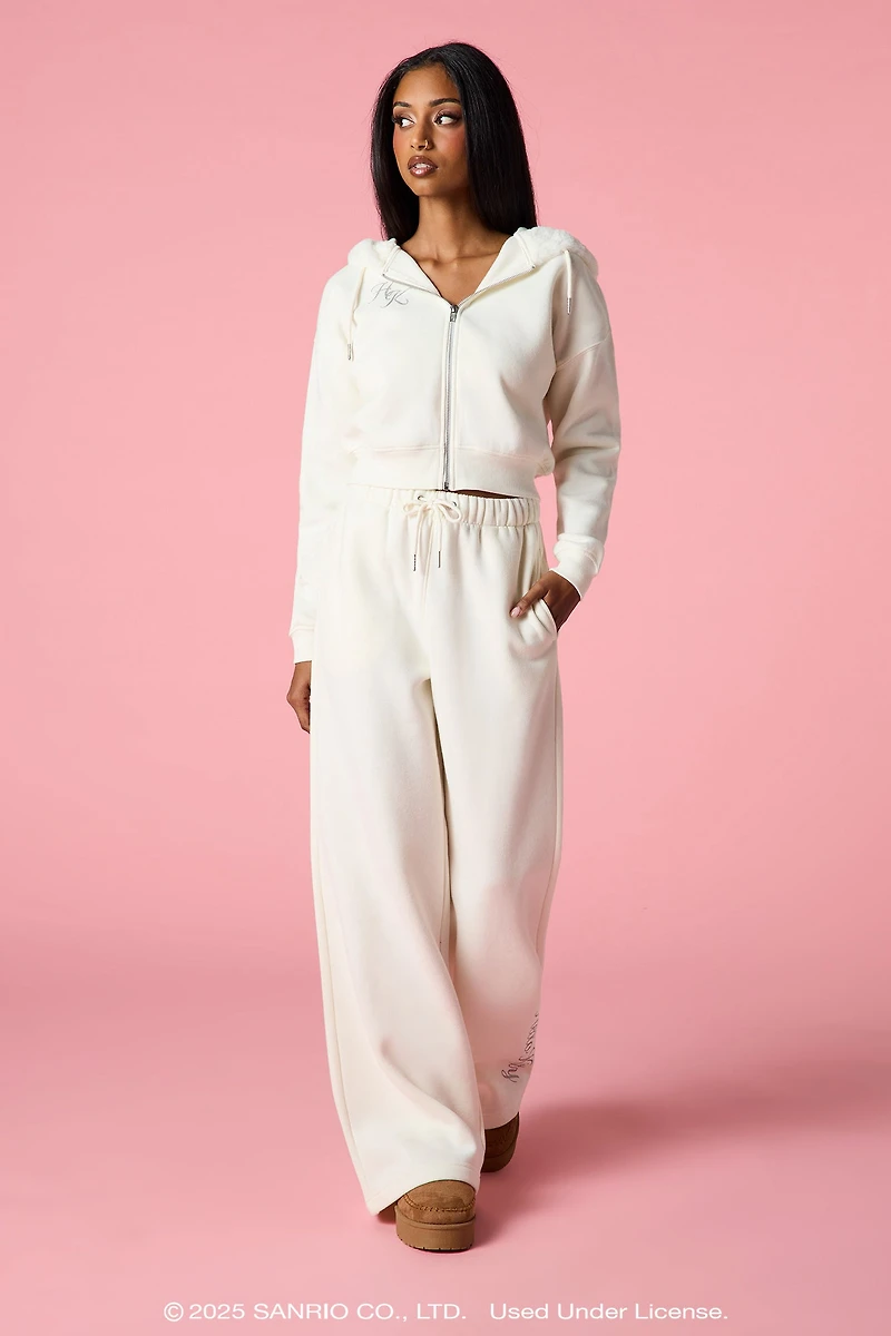 Pantalon d'entraînement à jambe large et imprimé Hello Kitty® scintillant