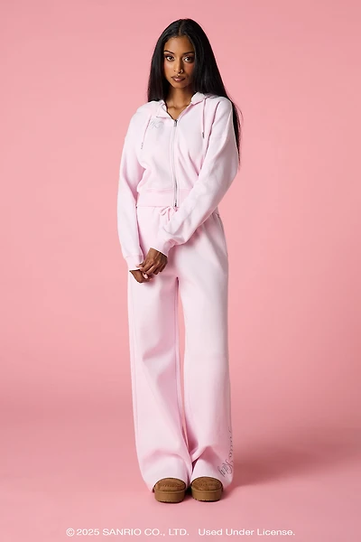 Hello Kitty® Glitter Graphic Wide Leg Sweatpant