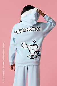 Cinnamoroll™ Puff Print Faux Fur Trim Hoodie