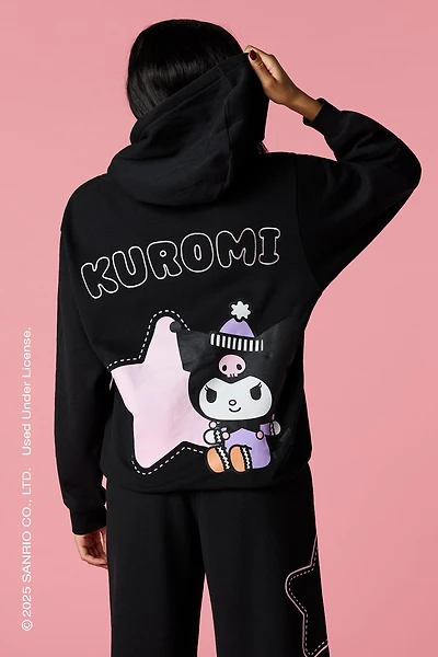 Kuromi™ Puff Print Embroidered Hoodie
