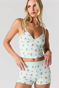 Printed Tank & Boxer Short Pajama Set