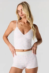 Printed Tank & Boxer Short Pajama Set