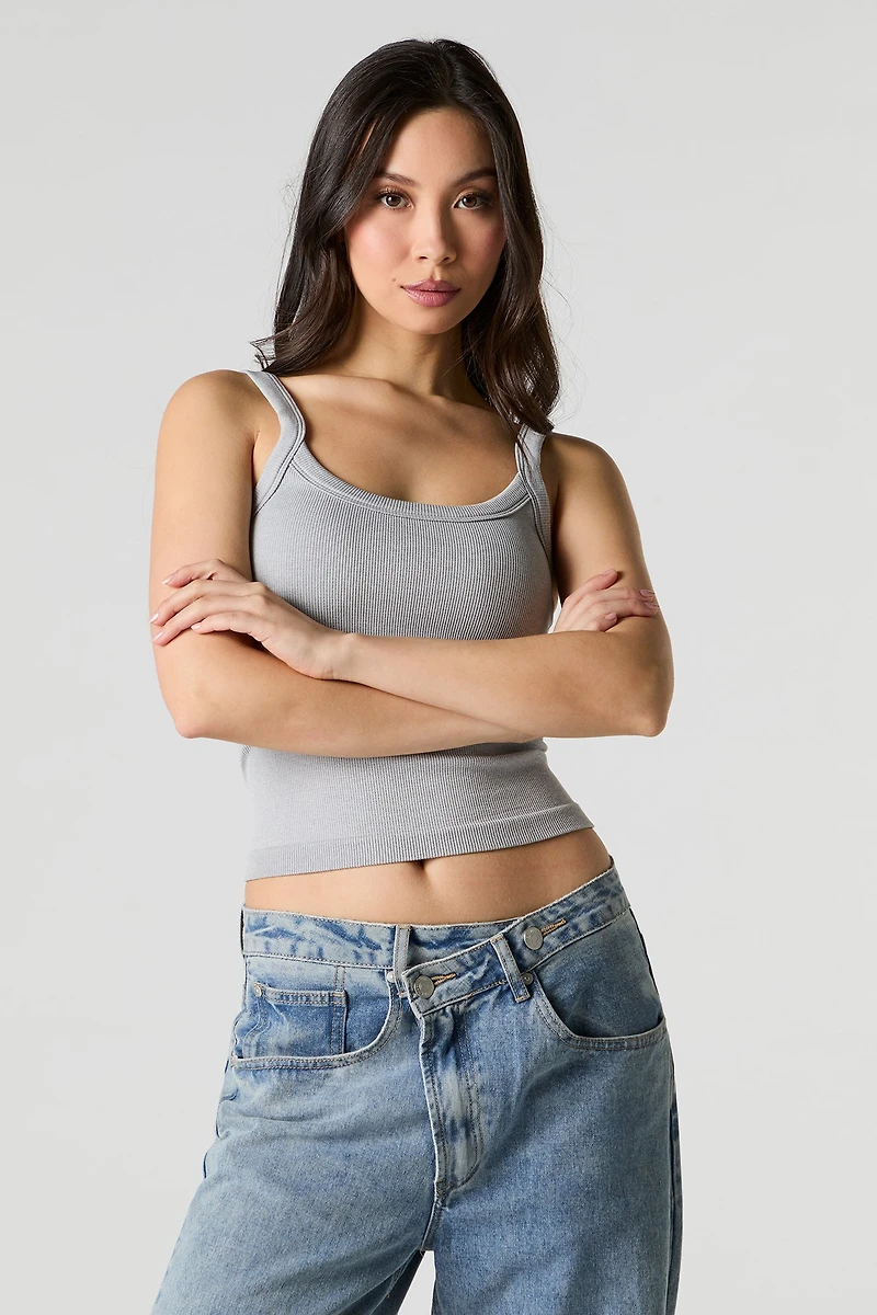 Seamless Ribbed Scoop Neck Tank