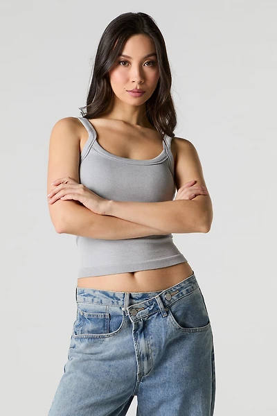 Seamless Ribbed Scoop Neck Tank